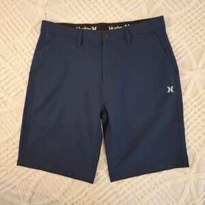 Hurley Mens Size 32 Hybrid Board Shorts Navy Blue Quick Dry Surf